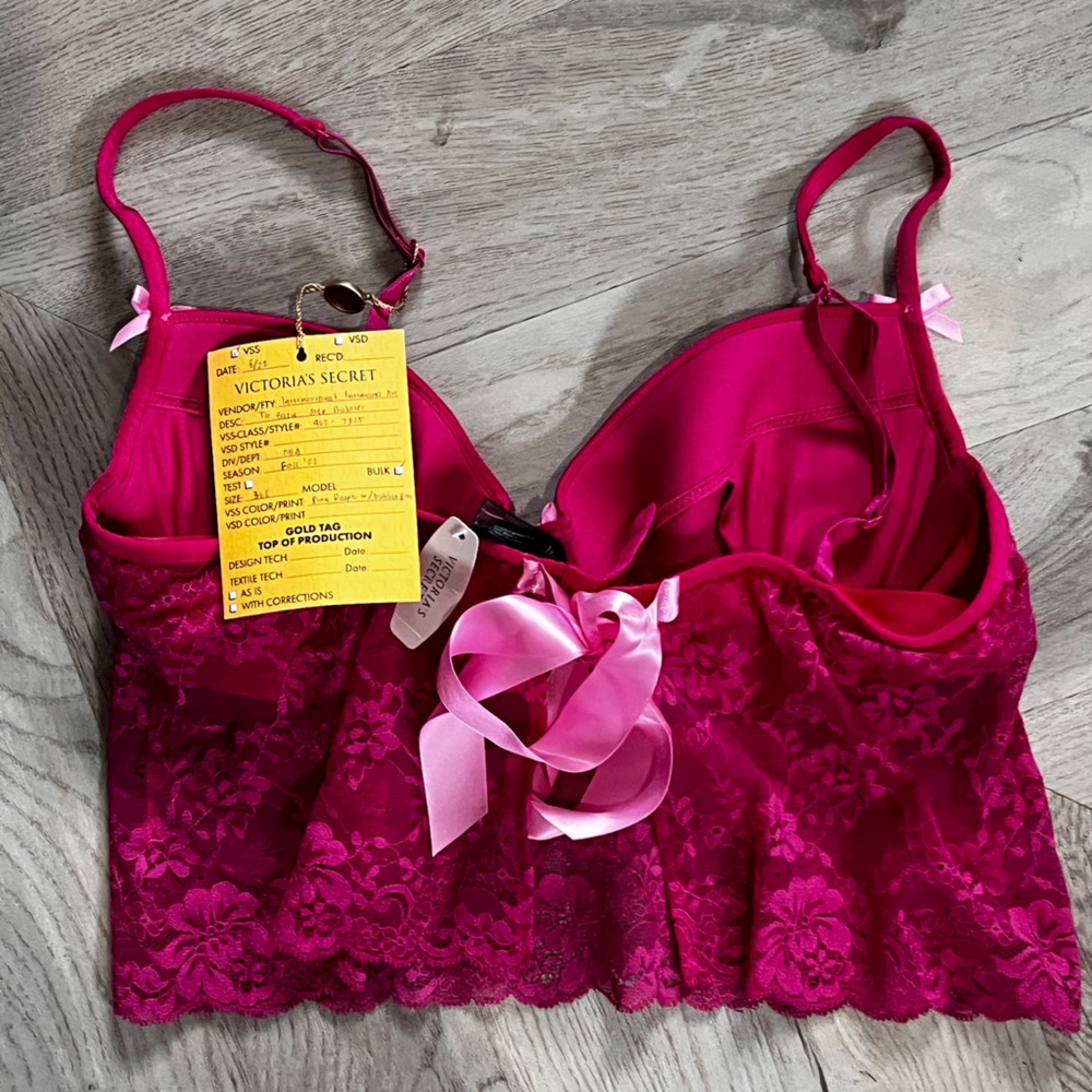 Vintage 2002 Victoria’s Secret Rare Unreleased Lace Bralette Ribbon Bow  Y2K 36C